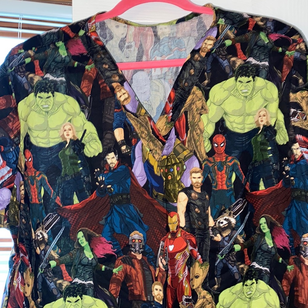 Marvel scrub top
